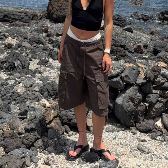 Damen Cargo-Shorts mit elastischem Bund und praktischen Seitentaschen EB