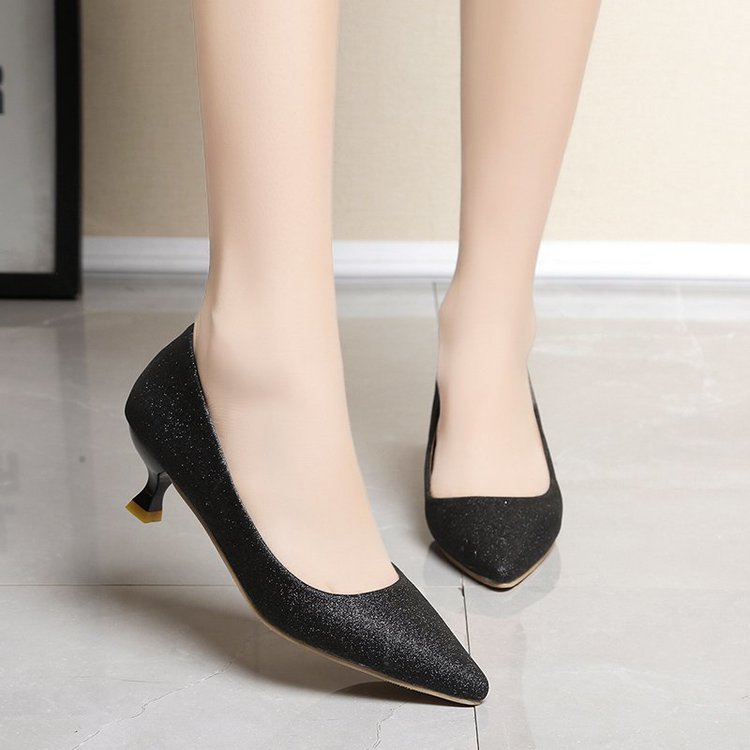 Damen schimmernde Pumps mit elegantem Blockabsatz EB