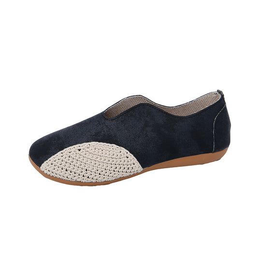 Damen Bequeme Ballerina-Schuhe mit modischem Häkel-Detail EB
