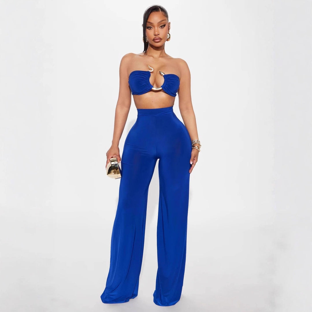 Damen Cut-Out Oberteil mit high-waisted Hose EB