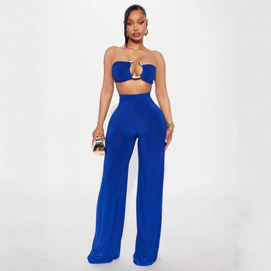Damen Cut-Out Oberteil mit high-waisted Hose EB