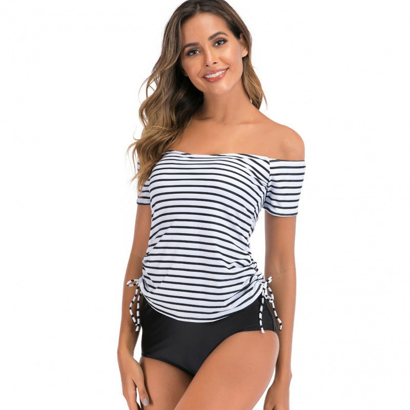 Damen Off-Shoulder Badeoberteil mit hohem Bund EB