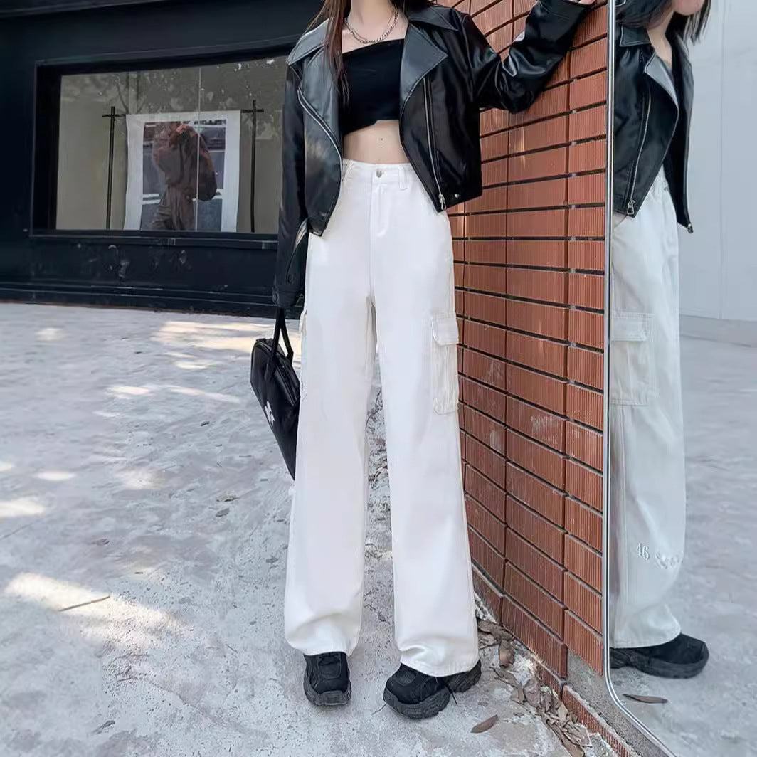 Damen Cargo-Hose mit weitem Bein und praktischen Taschen EB