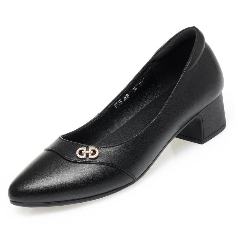 Damen elegante Pumps mit ansprechendem Schmuckdetail und bequemem Blockabsatz EB