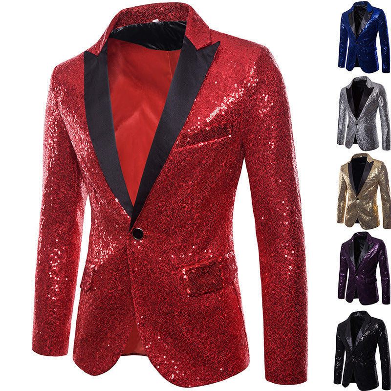 Herren Funktionsblazer mit Pailletten und klassischem Revers EB