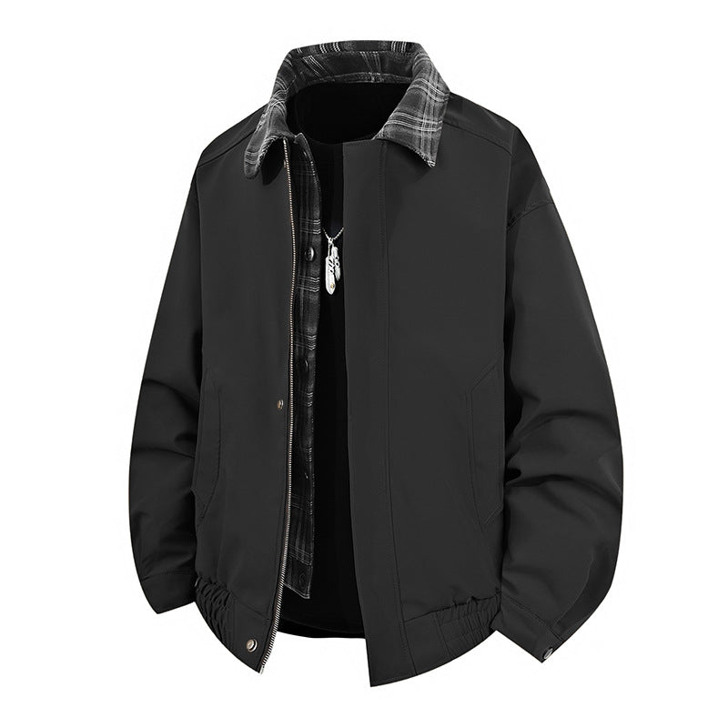 Herren lässige Übergangsjacke mit hohem Kragen und elastischem Bund EB