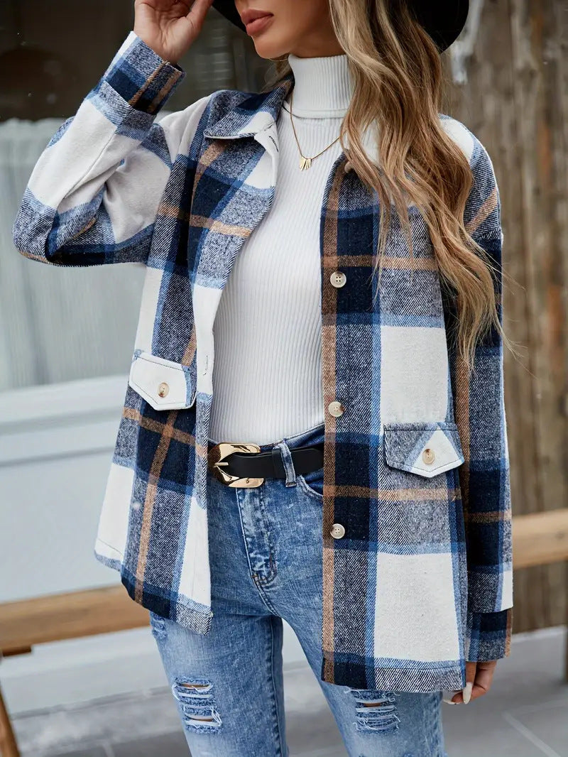 Damen Karierte Overshirt EB