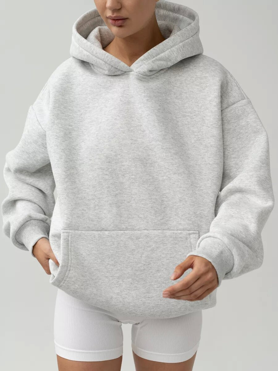 Damen nan oversized Kapuzenpullover mit Kängurutasche und dropped-shoulder Schnitt EB