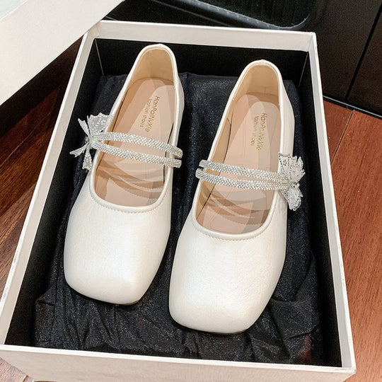 Damen Ballerina Schuhe mit dekorativen Schmuckdetails EB