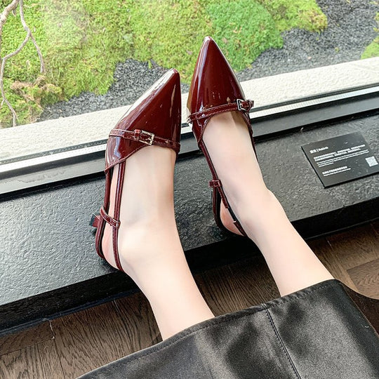 Damen elegante Slingback-Pumps mit spitz zulaufendem Design EB