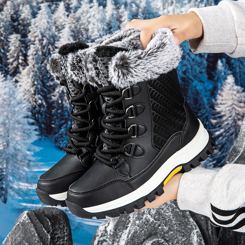 Damen isolierte Winterstiefel mit rutschfester Sohle und weichem Innenfutter EB