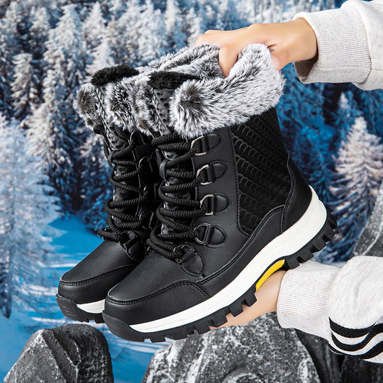 Damen isolierte Winterstiefel mit rutschfester Sohle und weichem Innenfutter EB