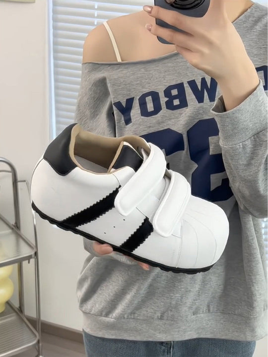 Damen Sportliche Sneaker mit verstellbarem Klettverschluss und gepolsterter Innensohle EB