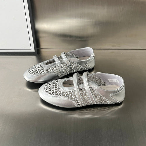 Damen Bequeme Sandalen mit atmungsaktiver Netzstruktur und verstellbarem Riemen EB
