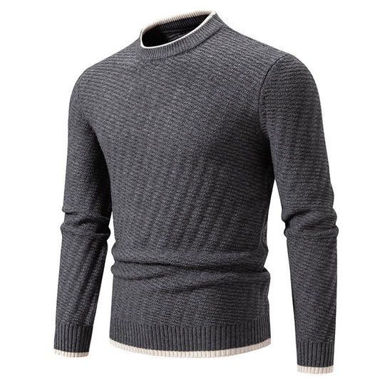 Herren strukturierter Pullover mit hochabschließendem Kragen EB