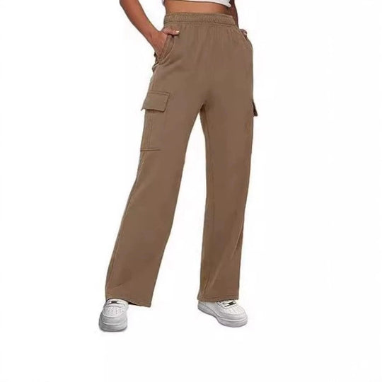 Damen Cargo-Hose mit weitem Bein und praktischen Seitentaschen EB