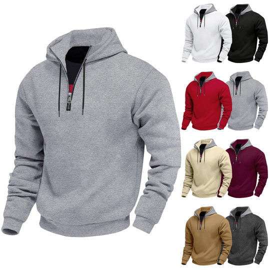 Herren Kapuzenpullover mit modernem Reißverschluss und atmungsaktiver Stoffqualität EB