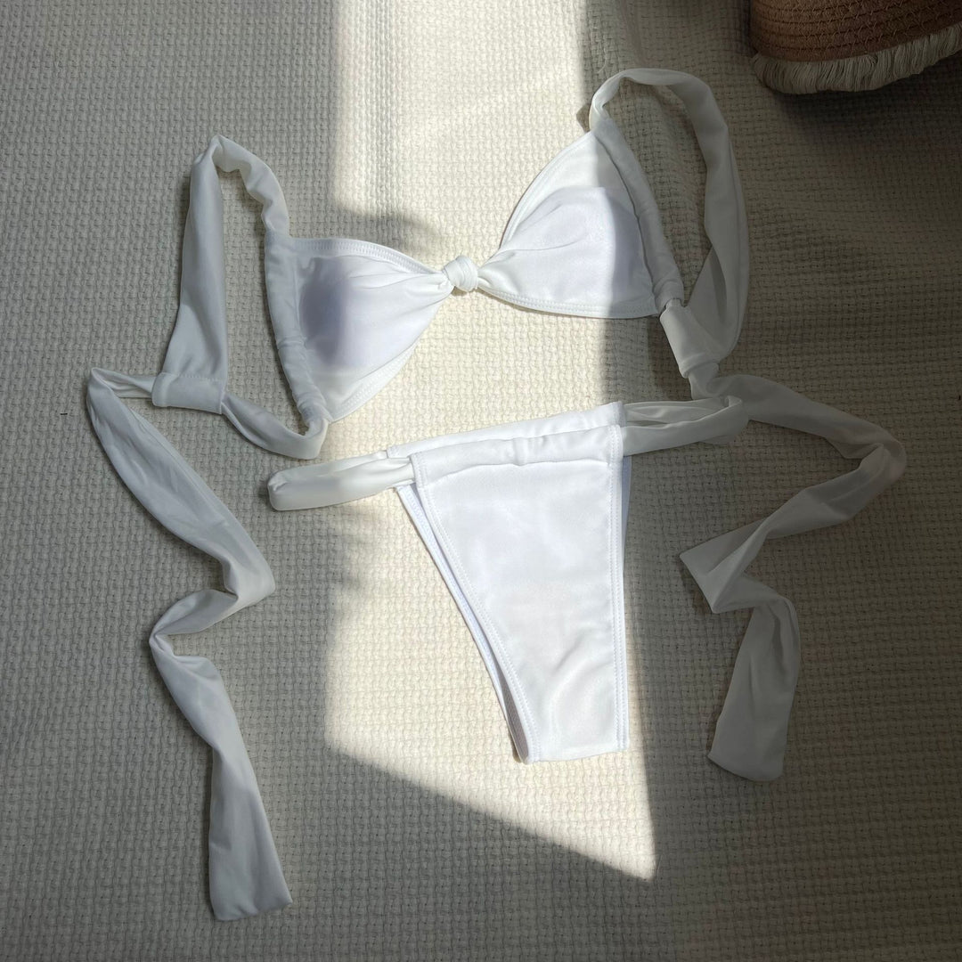 Damen Bikini-Set mit romantischem Knotendetail EB