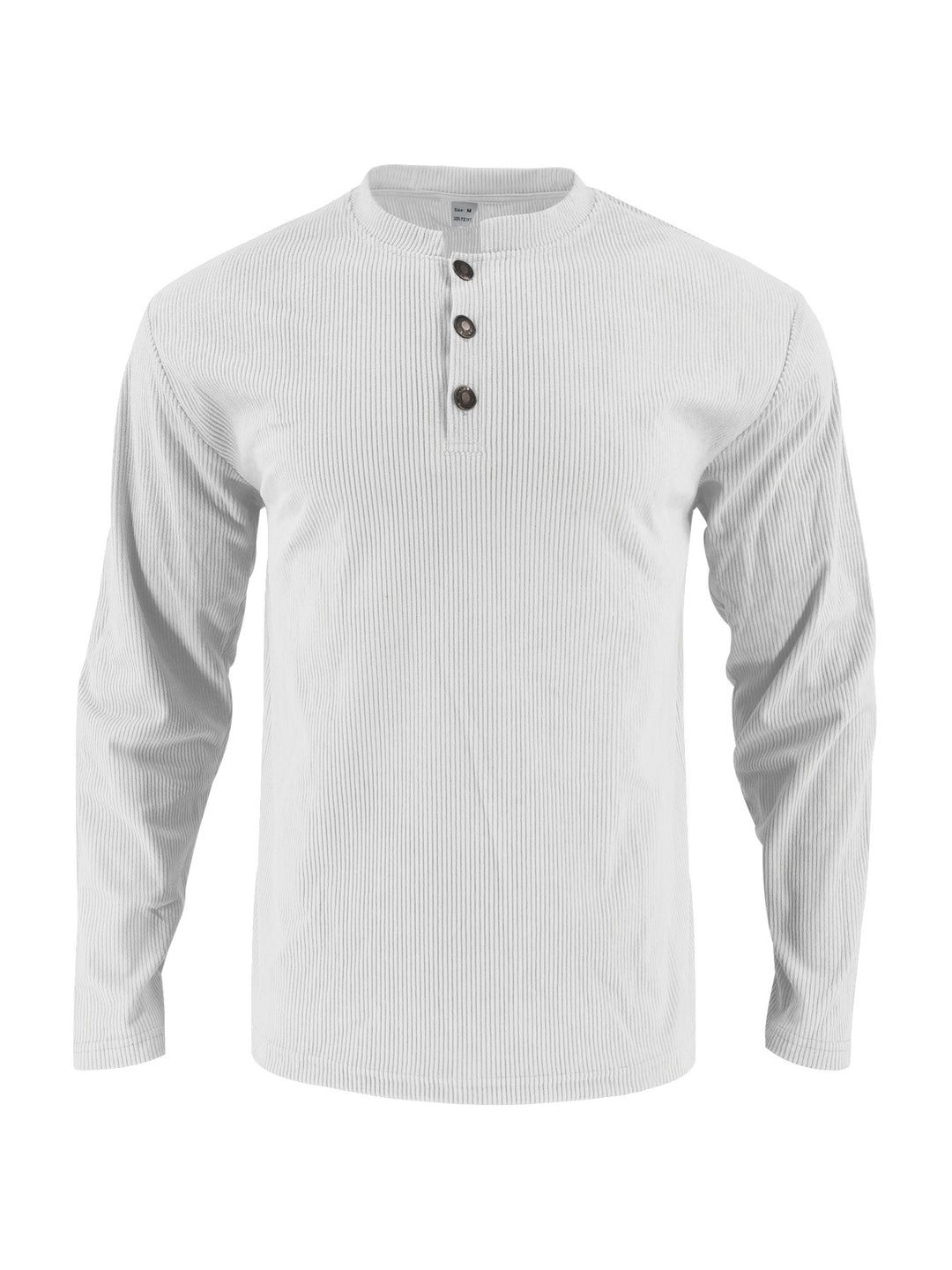 Herren Langarmshirt mit modischer Stehkragen und Knopfleiste EB