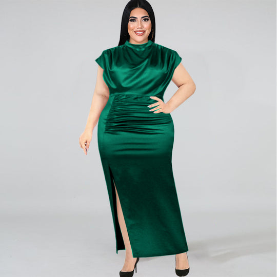 Damen Maxikleid mit elegantem V-Ausschnitt und schickem Schlitz EB
