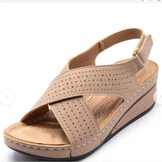 Damen Wedge-Sandalen mit atmungsaktiven Einsätzen und komfortablem Fußbett EB