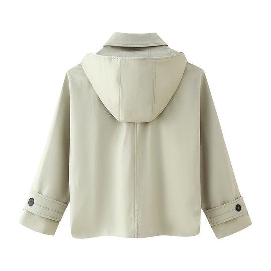 Damen Übergangsjacke mit Kapuze und praktischen Taschen EB