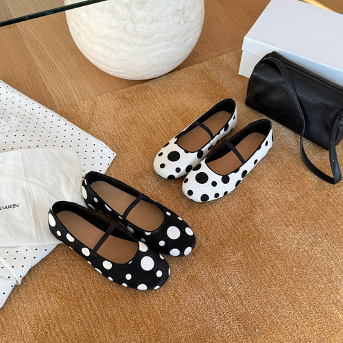 Damen Ballerinas mit dekorativem Punktmuster und rutschfester Sohle EB