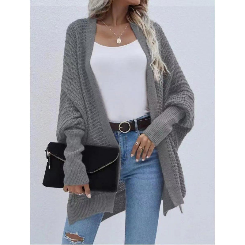 Damen luftige Strickjacke mit offenes Design und feiner Maschenstruktur EB