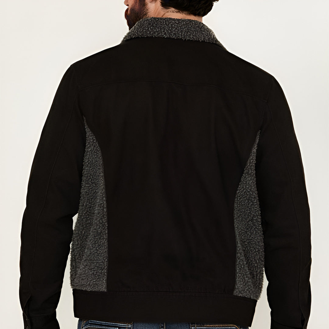 Herren lässige Fleece-Jacke mit strukturiertem Kragen EB