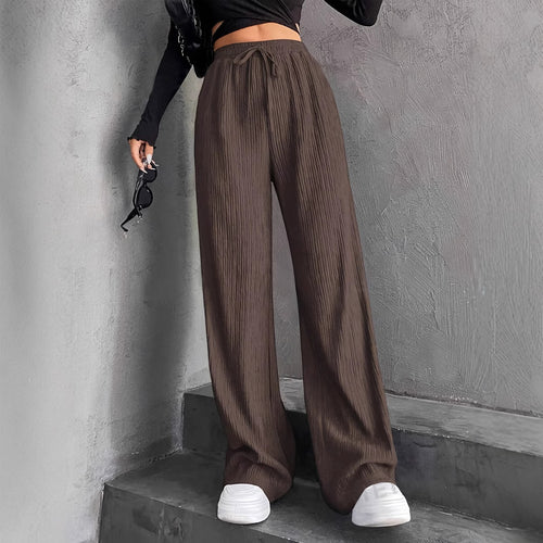 Damen Weite Plisseehose mit elastischem Bund EB