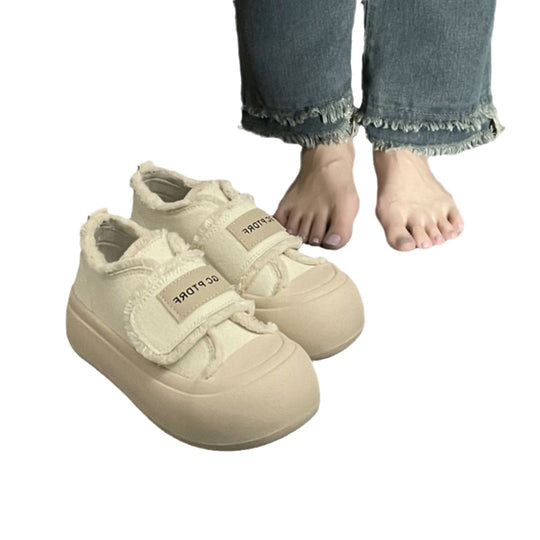 Damen modische Sneakers mit bequemem Klettverschluss und schaumstoffgepolsterter Sohle EB