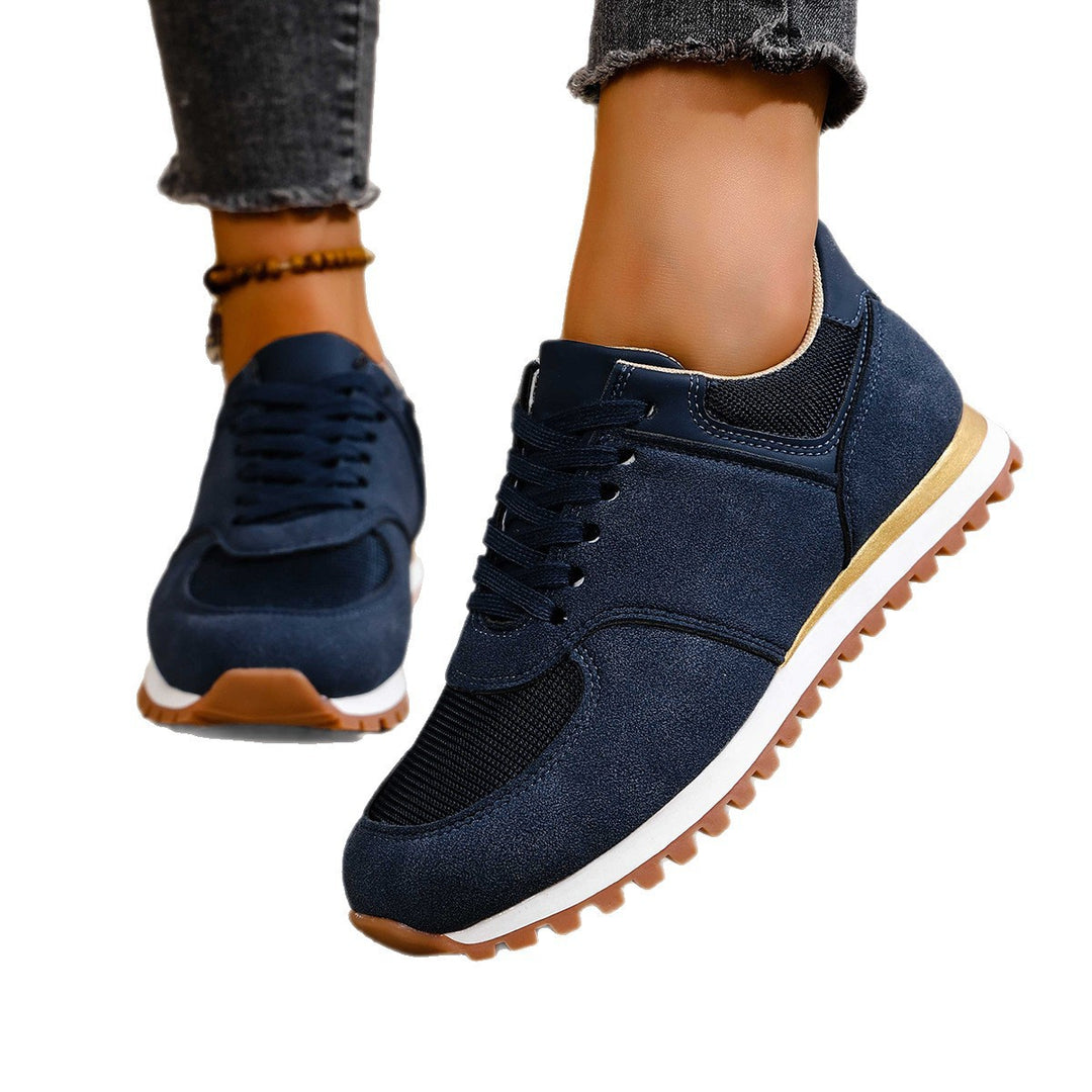 Damen leichte Retro-Lauf- und Freizeitsneaker mit gepolstertem Komfortfußbett und griffiger Profilsohle EB