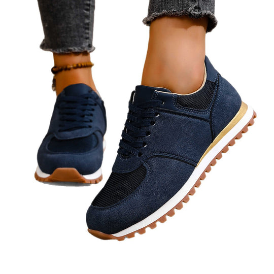 Damen leichte Retro-Lauf- und Freizeitsneaker mit gepolstertem Komfortfußbett und griffiger Profilsohle EB