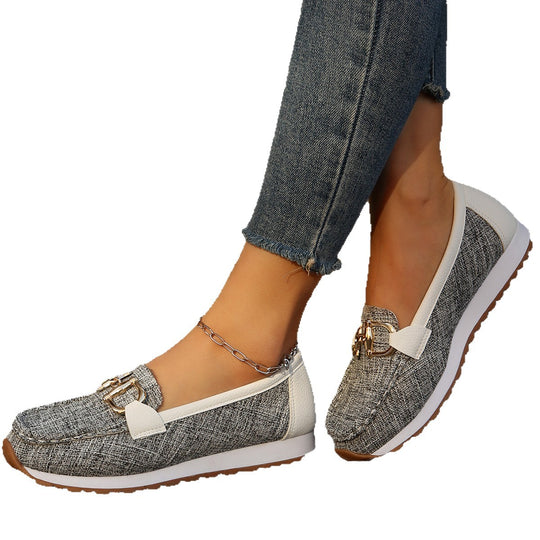 Damen Mokassins mit modischem Schnallen-Design EB