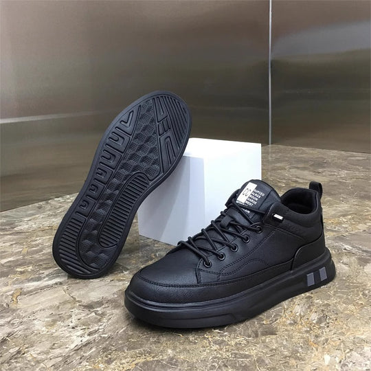 Damen modische Leder Sneakers mit rutschfester Sohle EB