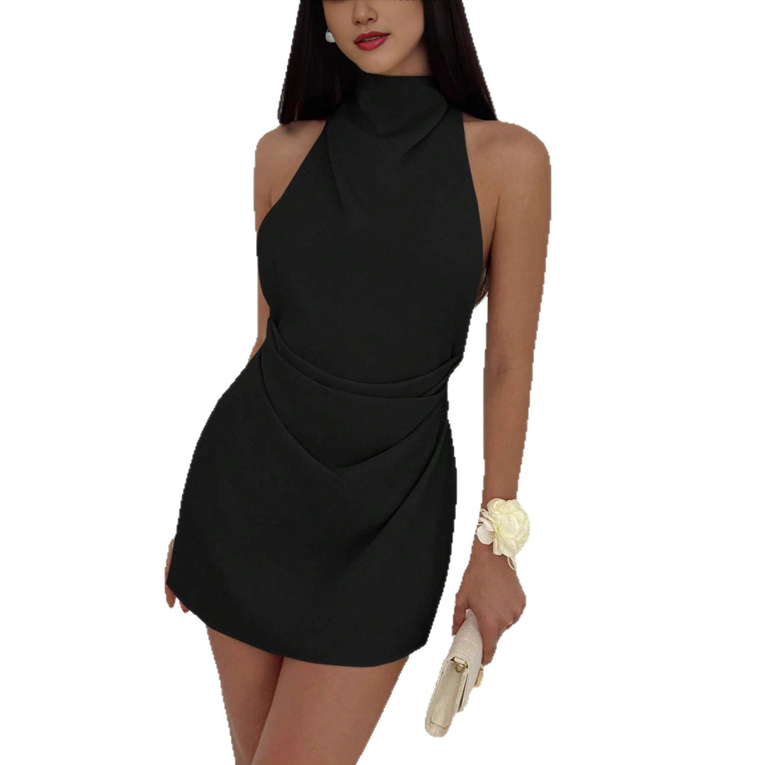 Damen Skaterkleid mit hohem Kragen und figurbetontem Schnitt EB