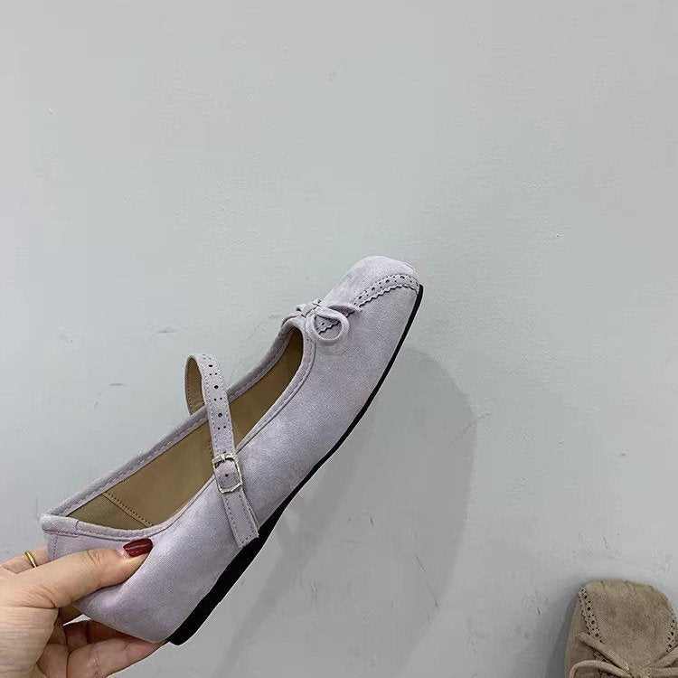 Damen elegante Ballerinas mit dekorativen Schleifen und komfortablem Riemchen EB