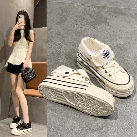 Damen Modische Plateau Sneakers mit hohem Tragekomfort und flexiblem Obermaterial EB
