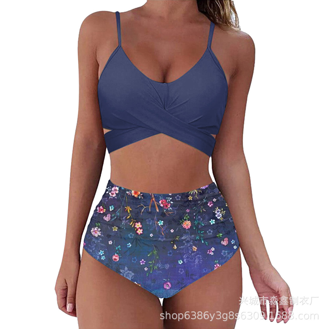 Damen Crop-Top Bikini-Set mit geflochtenem Design EB