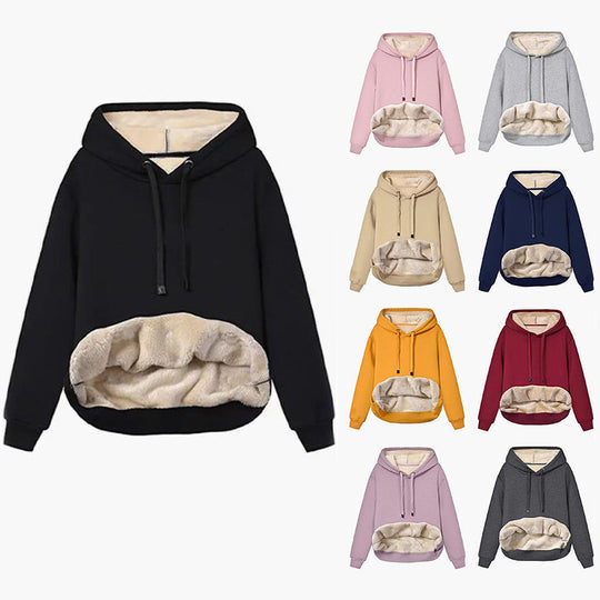 Damen Kuscheliger Kapuzenpullover mit Fleece-Futter EB