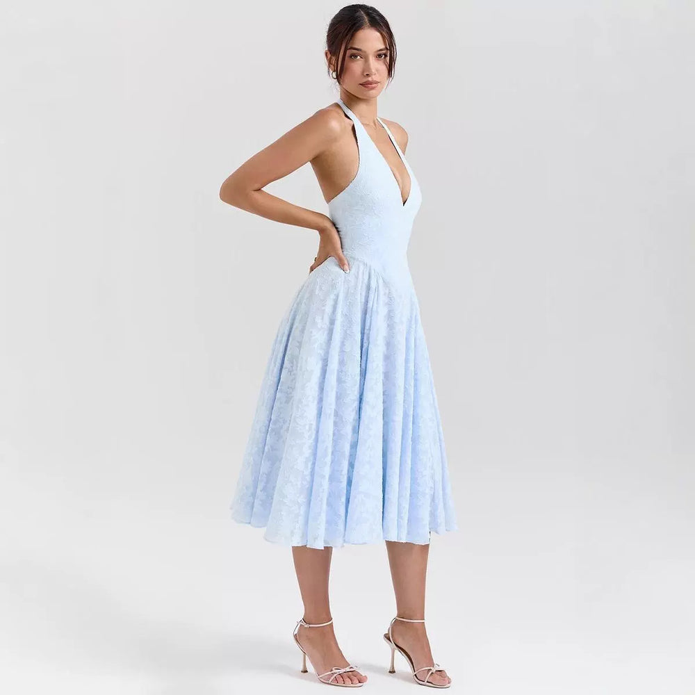 Damen elegantes Halterkleid EB