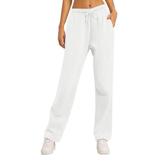 Damen nan hochwertige Relax-Hose mit hoher Taille, geradem Bein und integrierten Eingrifftaschen EB