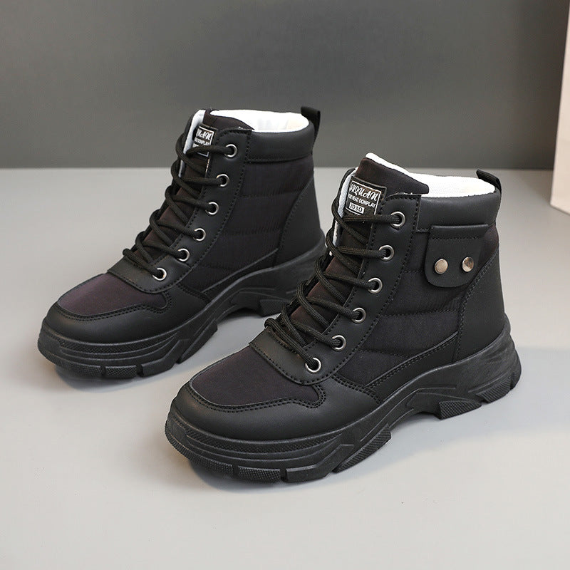 Damen modische High-Top Sneakers mit dämpfendem Profil und verstärktem Kragen EB
