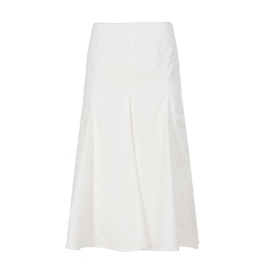 Damen Eleganter, fließender Midirock mit elastischem Bund EB