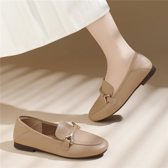 Damen Elegante Mokassins mit modischem Schnallen-Design EB