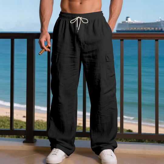 Herren entspannte Cargo-Hose mit elastischem Bund und praktischen Seitentaschen EB