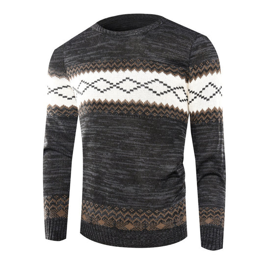 Herren Strickpullover mit modernem geometrischen Muster EB