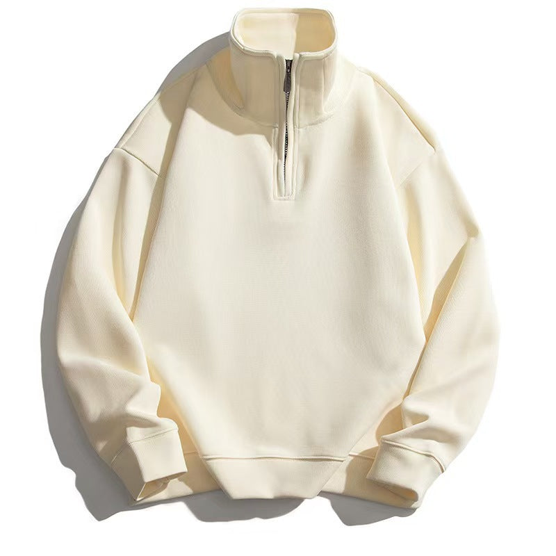 Unisex nan Halbzip-Sweatshirt mit Stehkragen und oversized Schnitt EB