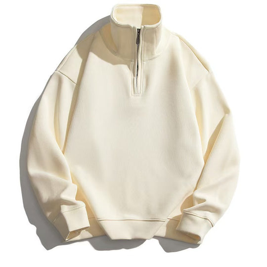 Unisex nan Halbzip-Sweatshirt mit Stehkragen und oversized Schnitt EB