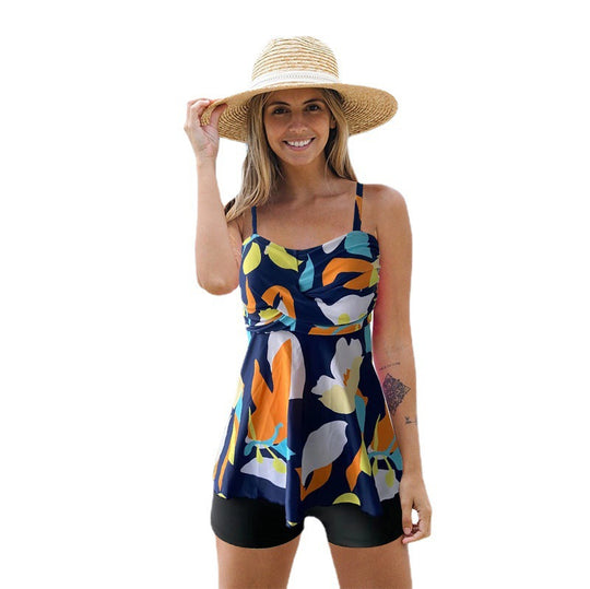 Damen Tankini-Set mit floralem Zusammenspiel und komfortablen Shorts EB